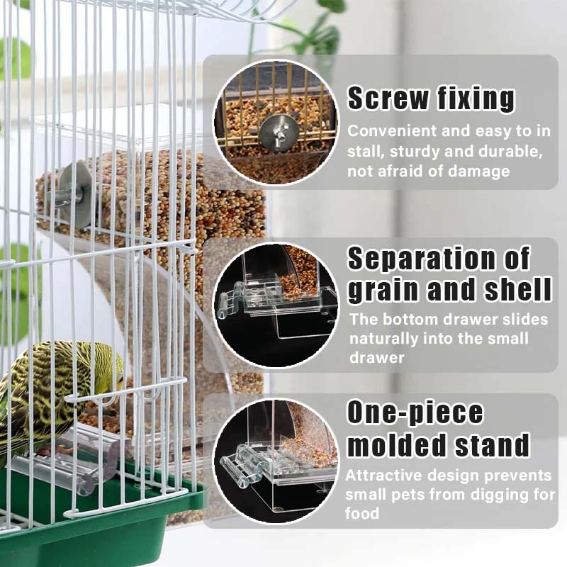 Automatic No-Spill Transparent Bird Feeder