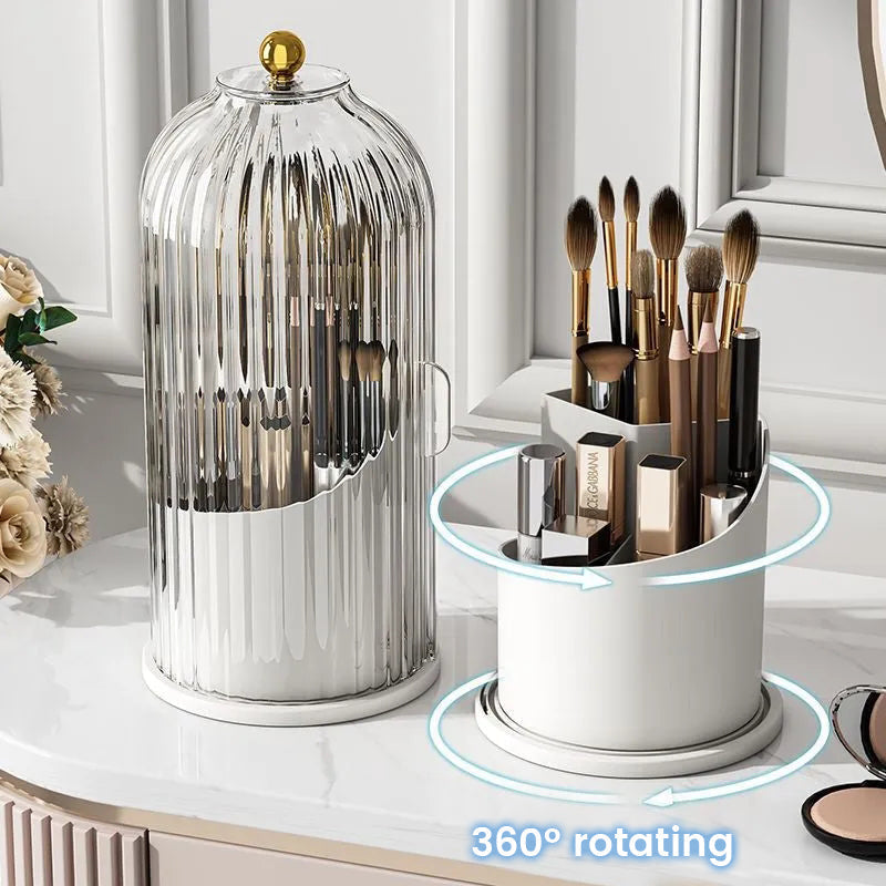 360° Rotating Makeup Brush Organizer Box