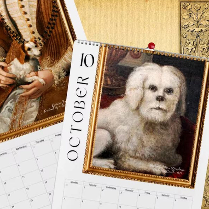 2024 Renaissance Painting Ugly Dogs Monthly Calendar