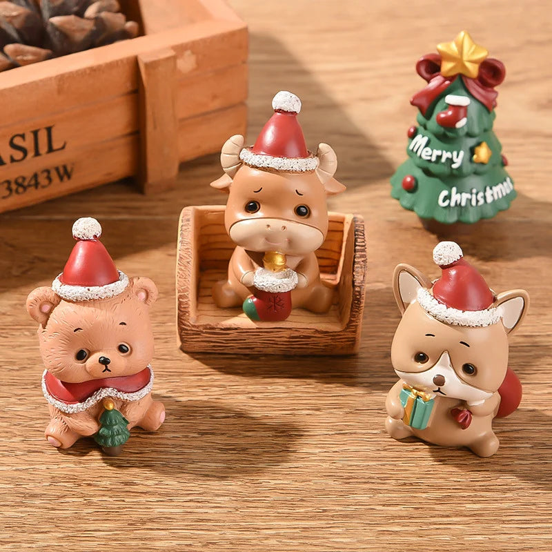 Handmade Animal Santa Ornaments