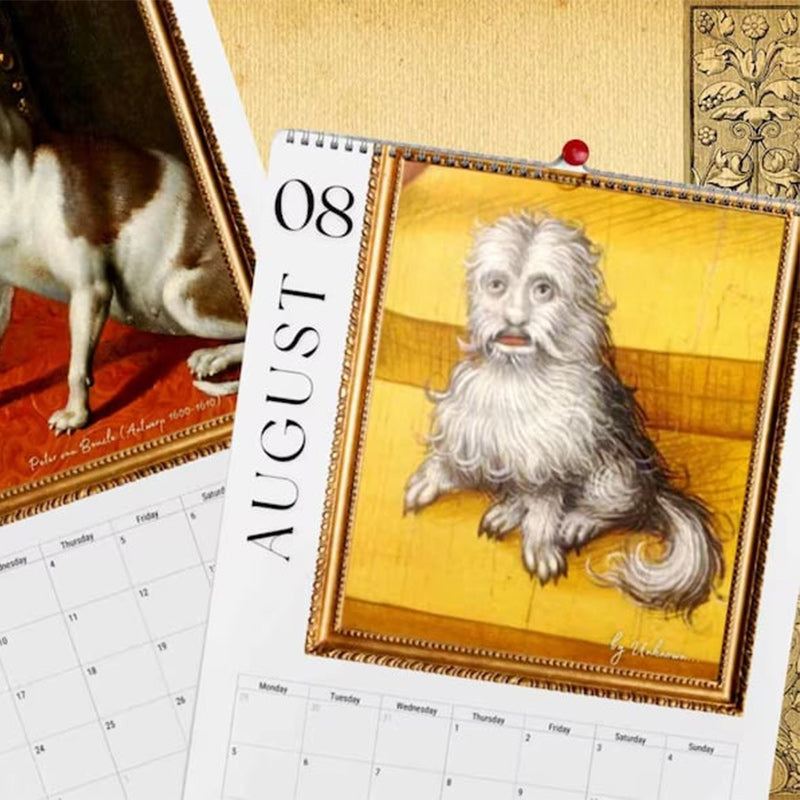 2024 Renaissance Painting Ugly Dogs Monthly Calendar