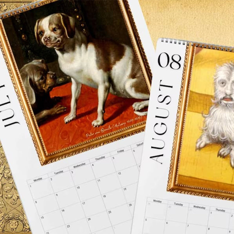 2024 Renaissance Painting Ugly Dogs Monthly Calendar