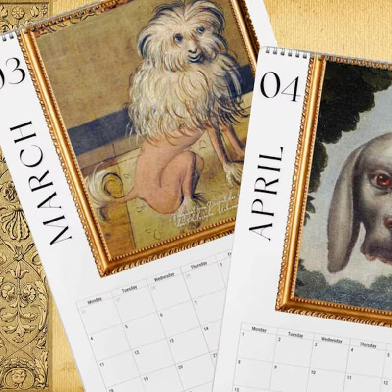 2024 Renaissance Painting Ugly Dogs Monthly Calendar