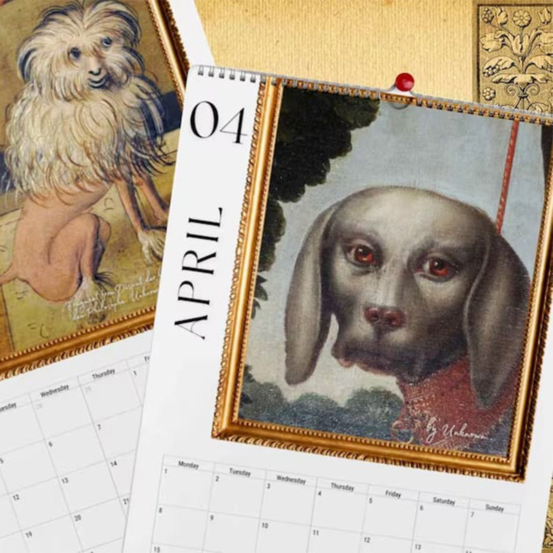 2024 Renaissance Painting Ugly Dogs Monthly Calendar