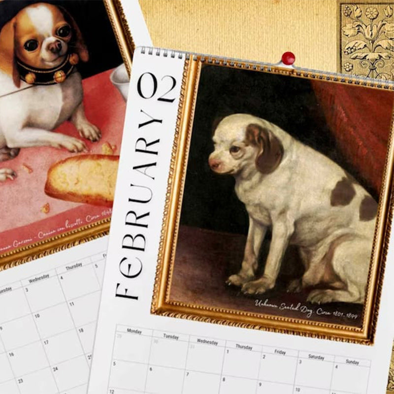 2024 Renaissance Painting Ugly Dogs Monthly Calendar