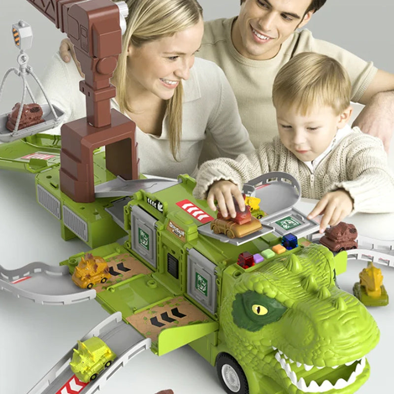 New Dinosaur Transforming Engineering Truck Track Toy Set