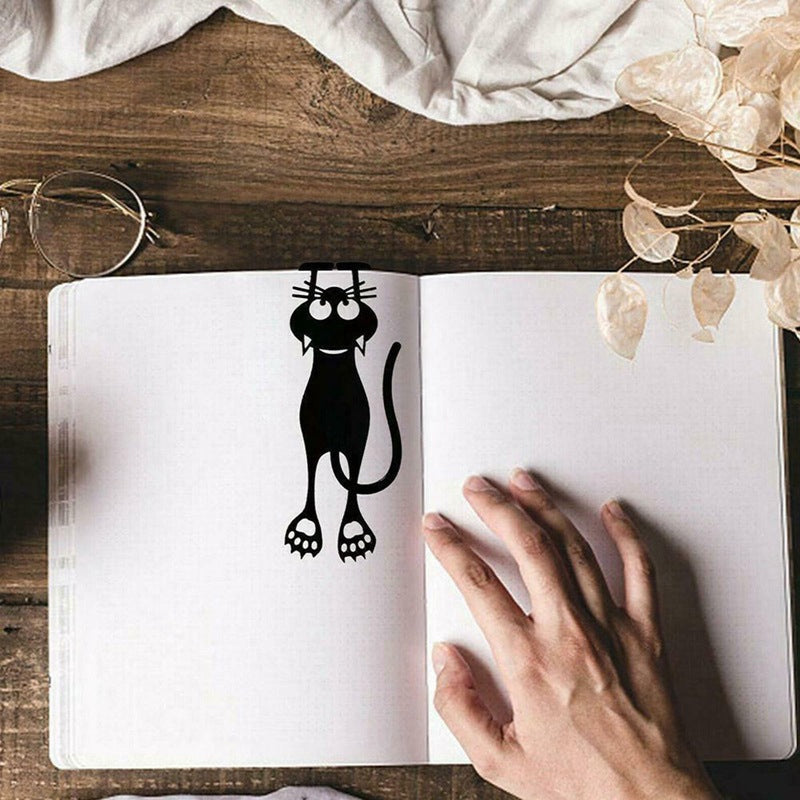 Cutout Black Kitten Bookmark