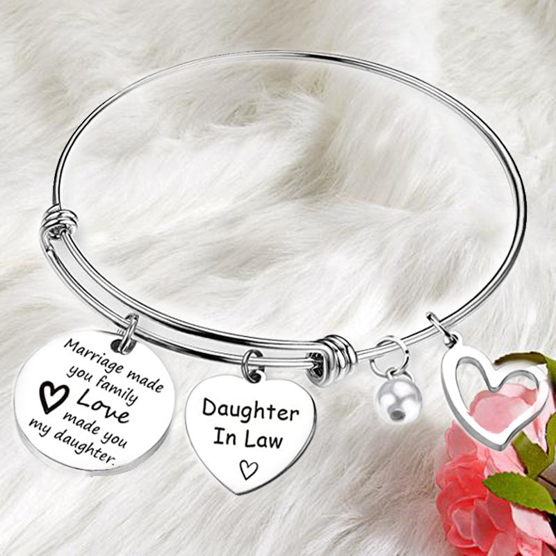 🎁FOR DAUGHTER-IN-LAW🎁MARRIAGE MADE YOU FAMILY LOVE MADE YOU MY DAUGHTER BANGLE BRACELET