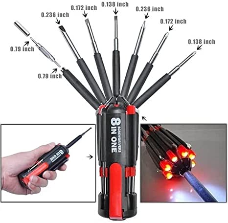 8 Screwdrivers in 1 Tool with Worklight and Flashlight