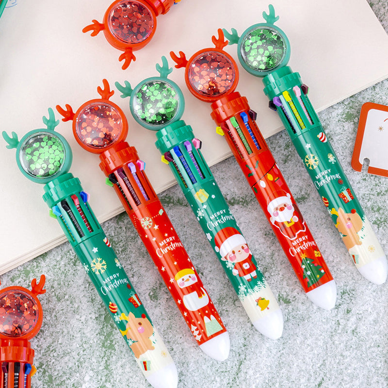 Cute Christmas Glitter Pen Set