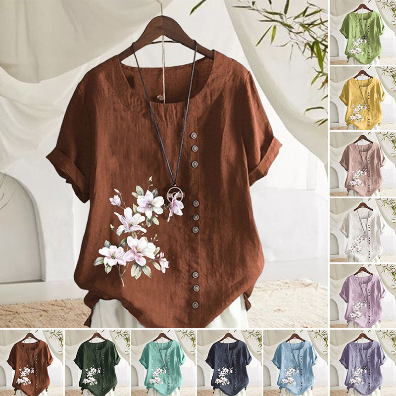 Floral Cotton Linen Shirt